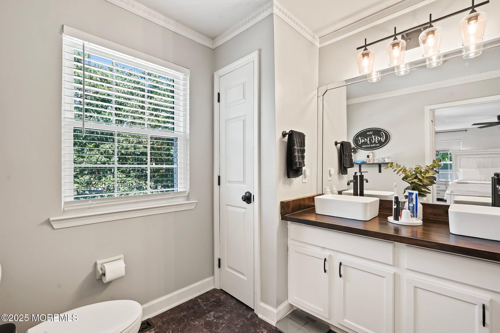 24 Mount Ranier Drive Howell, NJ 07731 - Photo 26 of 53 a bathroom with a toilet a sink and a large mirror