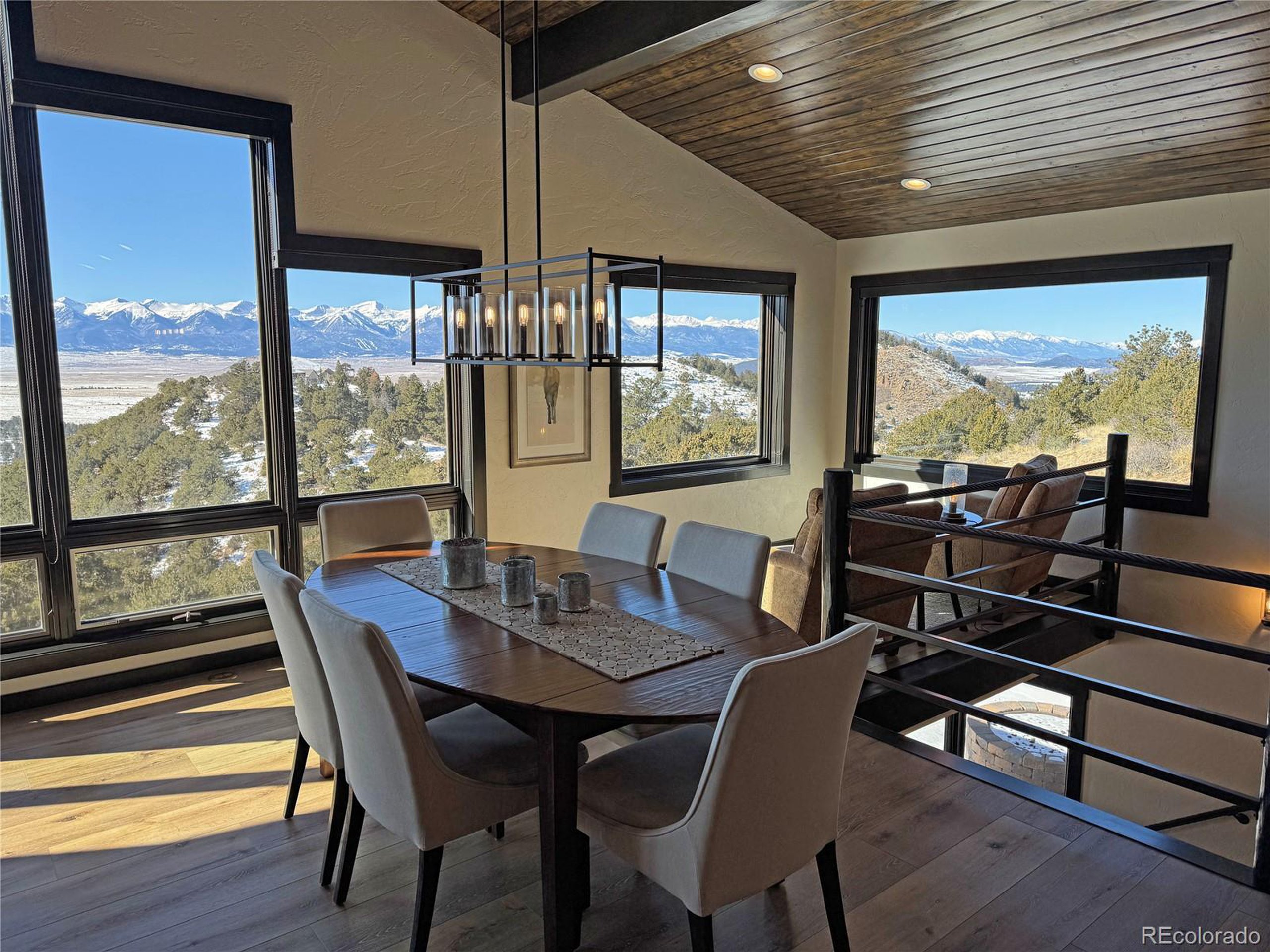 680 Ridge Road Westcliffe, CO 81252 - Photo 27 of 46 a view of a dining room with furniture window and outside view