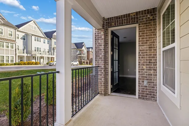 a view of a balcony with an outdoor space
