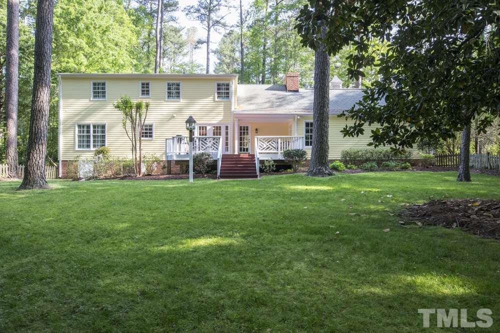 4032 Nottaway Road Durham, NC 27707 - Photo 16 of 25 Welcome to a beautiful, private fenced backyard with a large deck for entertaining and plenty of room for gardening.