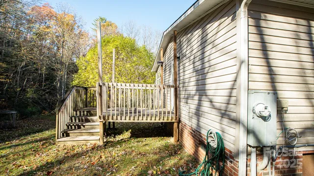 a view of a balcony with a tree