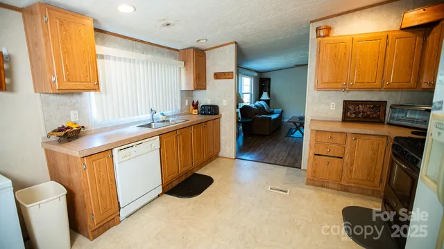 a kitchen with a sink appliances and cabinets