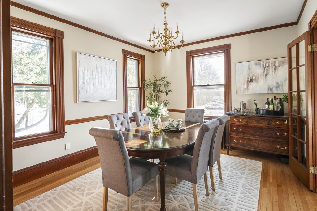 44 Mark Lee Road Needham, MA 02494 - Photo 9 of 33 a view of a dining room with furniture window and wooden floor