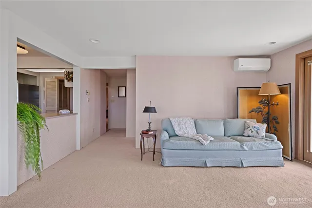 a living room with furniture and a couch