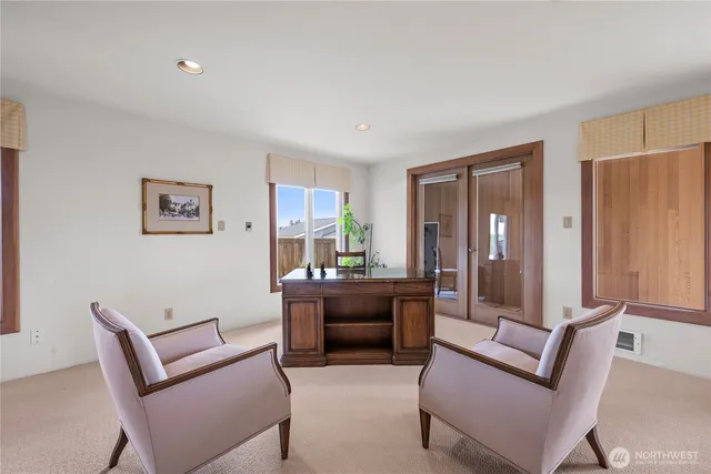 a living room with furniture and a couch