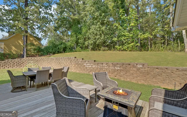 a view of a backyard with a garden