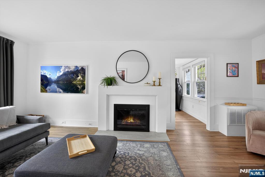 653 Ridgewood Avenue Bloomfield, NJ 07003 - Photo 5 of 27 a living room with furniture and a fireplace