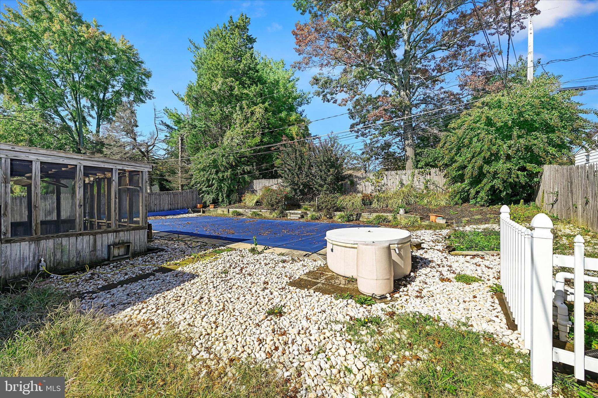 3714 Parkfield Road Windsor Mill, MD 21244 - Photo 26 of 28 a view of a backyard with fountain plants and wooden fence