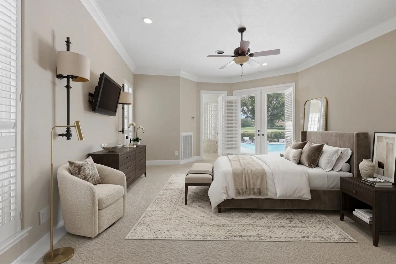 3315 Riviera Drive Sugar Land, TX 77479 - Photo 22 of 42 a bedroom with a bed a couch and large window