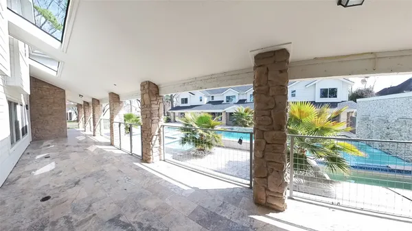 a view of a balcony