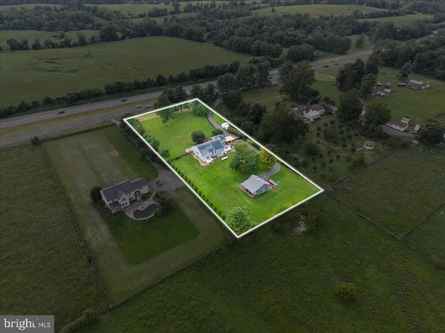 an aerial view of a house