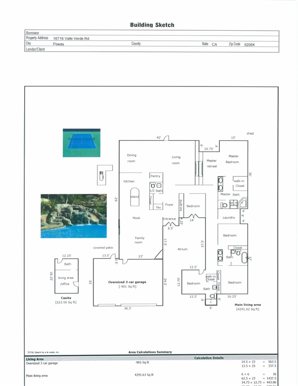 16716 Valle Verde Road Poway, CA 92064 - Photo 25 of 25 Floor plan with measurements