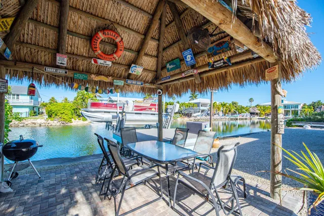 a outdoor view with a sitting space