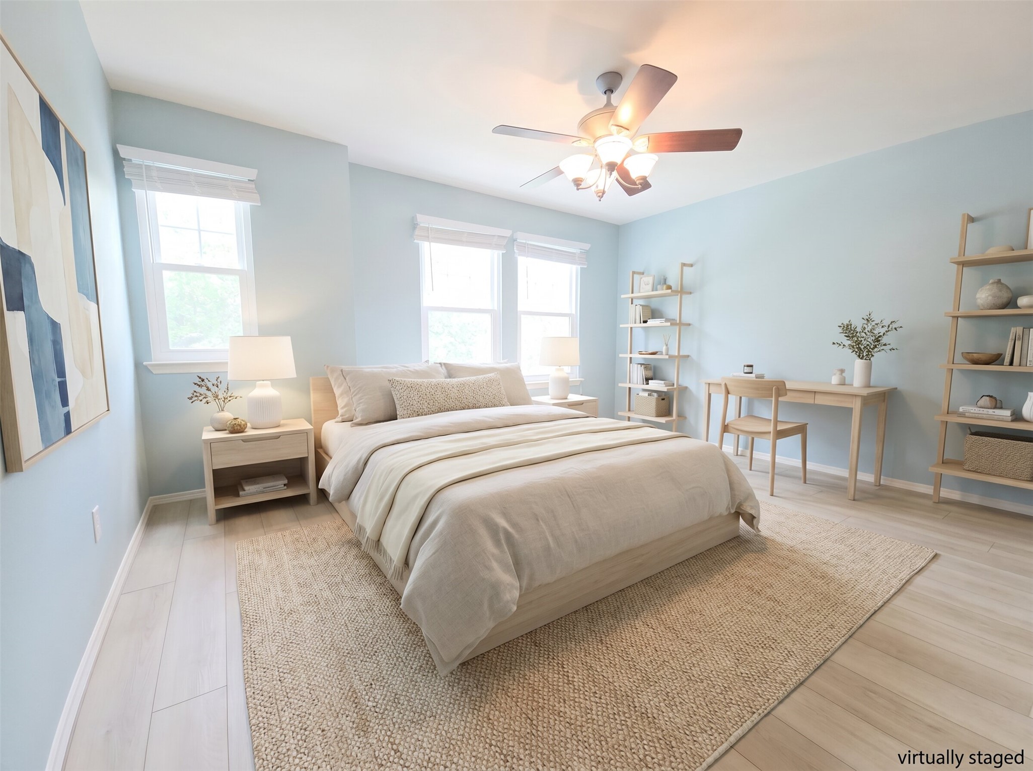 815 Bogart Road Cedar Park, TX 78613 - Photo 6 of 14 A tranquil primary bedroom with light wood flooring and ample natural light.