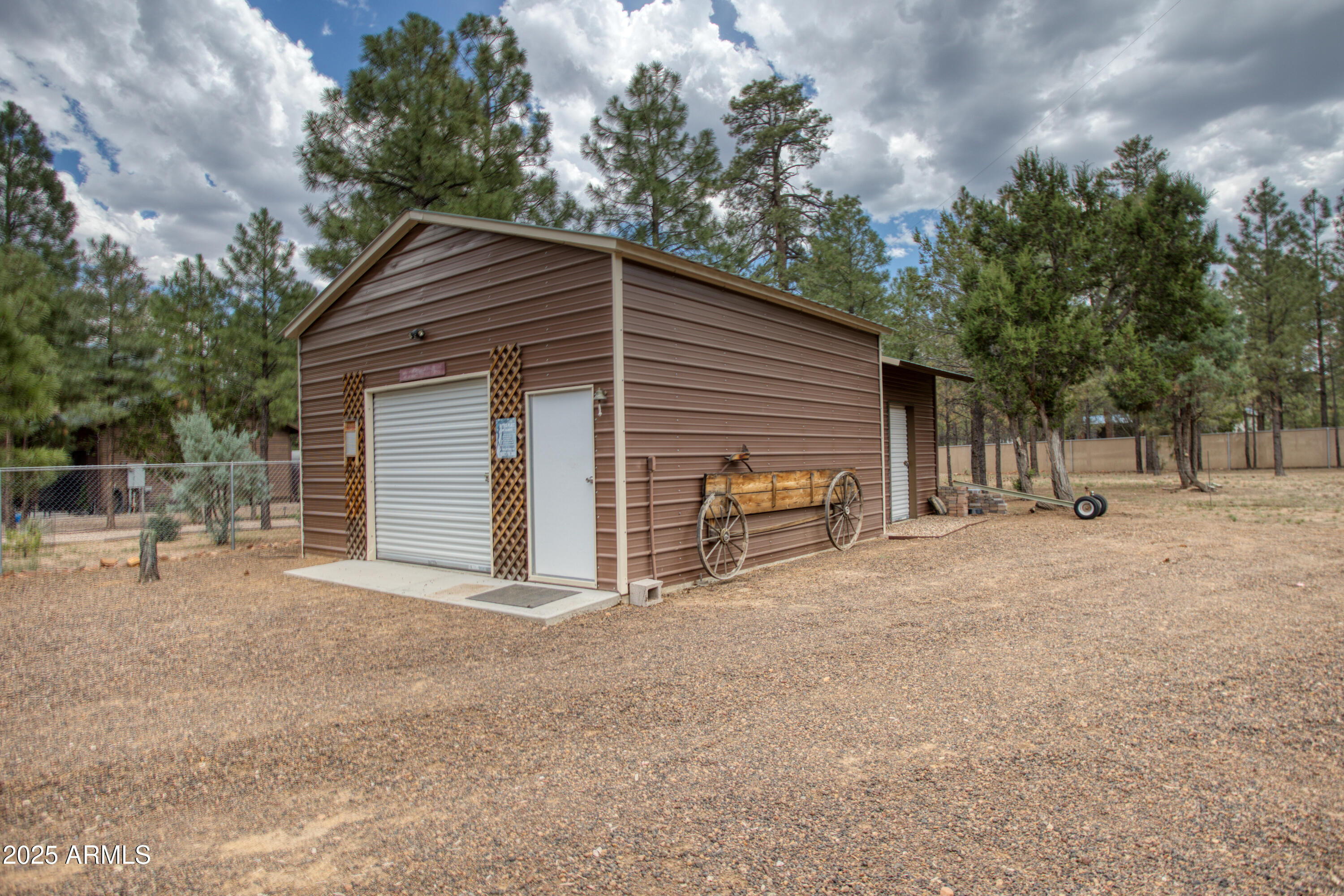 2050 Christmas Pine Road Overgaard, AZ 85933 - Photo 21 of 31 a view of backyard with a barn and a large cactus tree