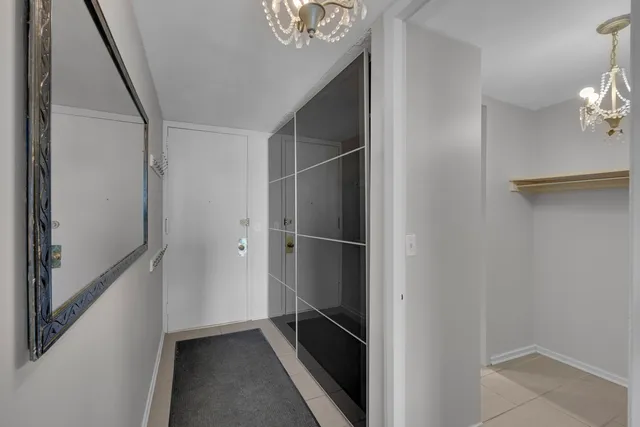 a view of an empty walk in closet