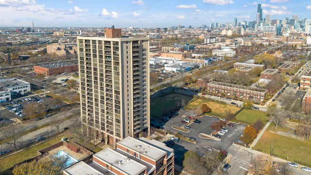 an aerial view of a city