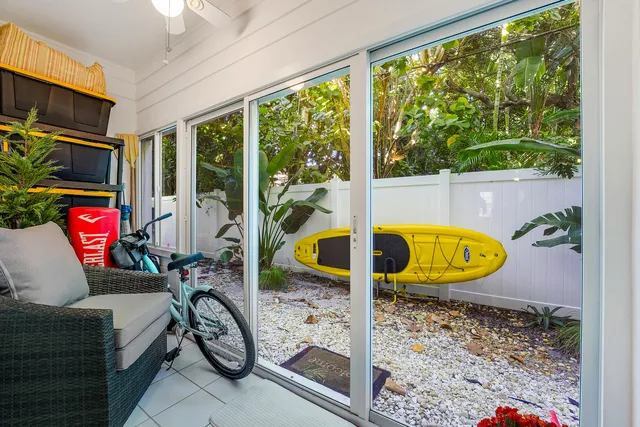 a view of an outdoor space with seating area