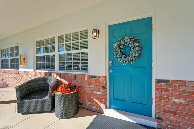 a view of a door and outdoor space