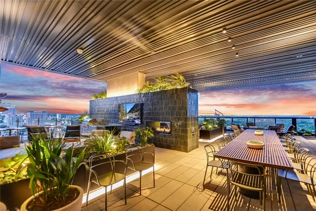 a view of outdoor space with seating area