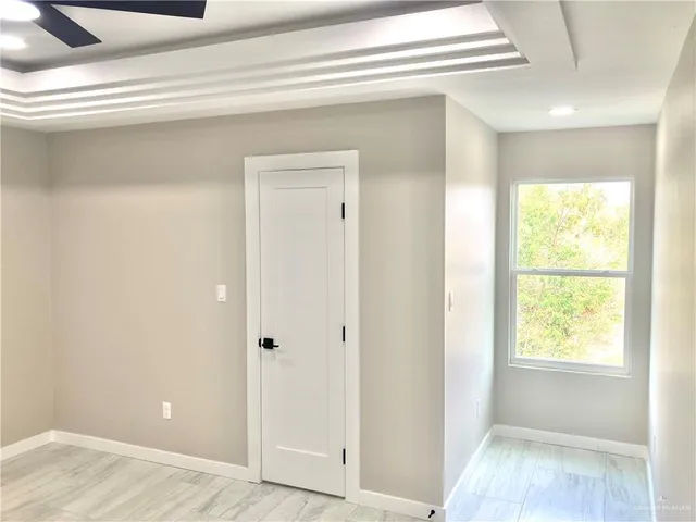 a view of a room with an empty space