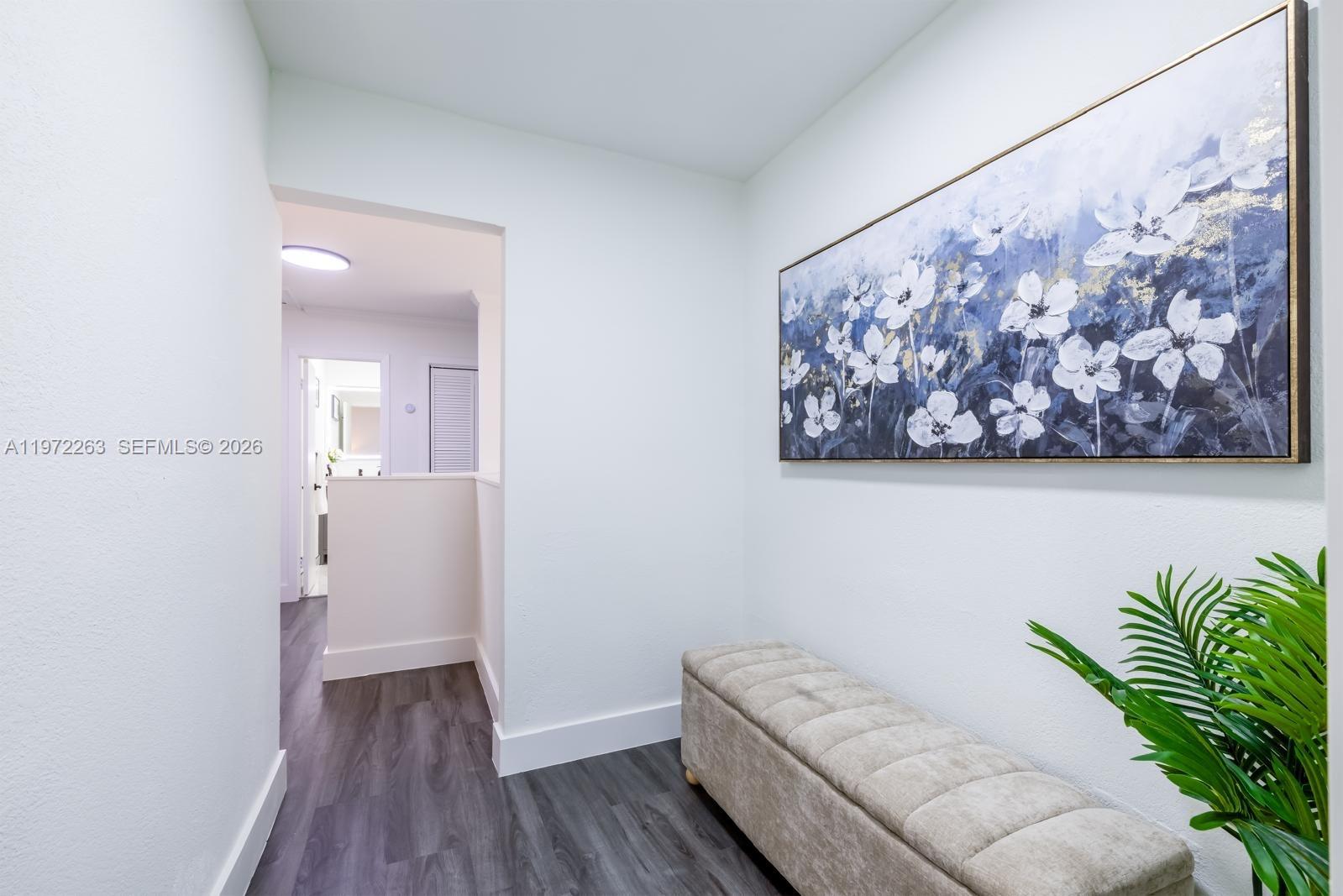 15445 Southwest 57th Street Miami, FL 33193 - Photo 60 of 78 a hallway with painting on the wall and a potted plant