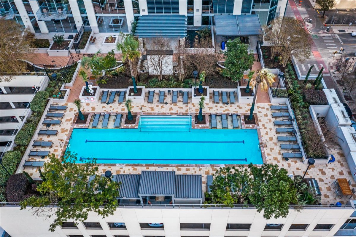 360 Nueces Street, Unit 4203 Austin, TX 78701 - Photo 35 of 40 Drone / aerial view of a pool