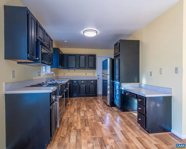 a view of a house with a wooden floor