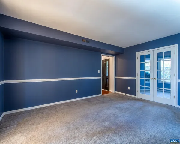 an empty room with closet