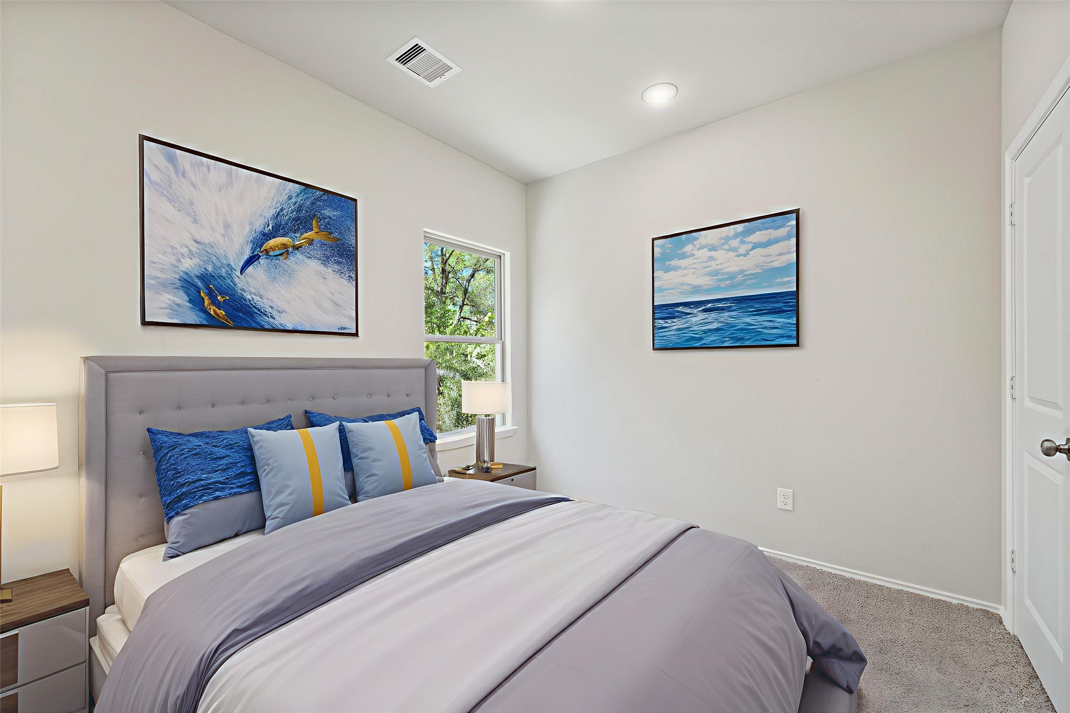 8687 Sassafras Willis, TX 77318 - Photo 16 of 32 a bedroom with a bed and a painting on the wall