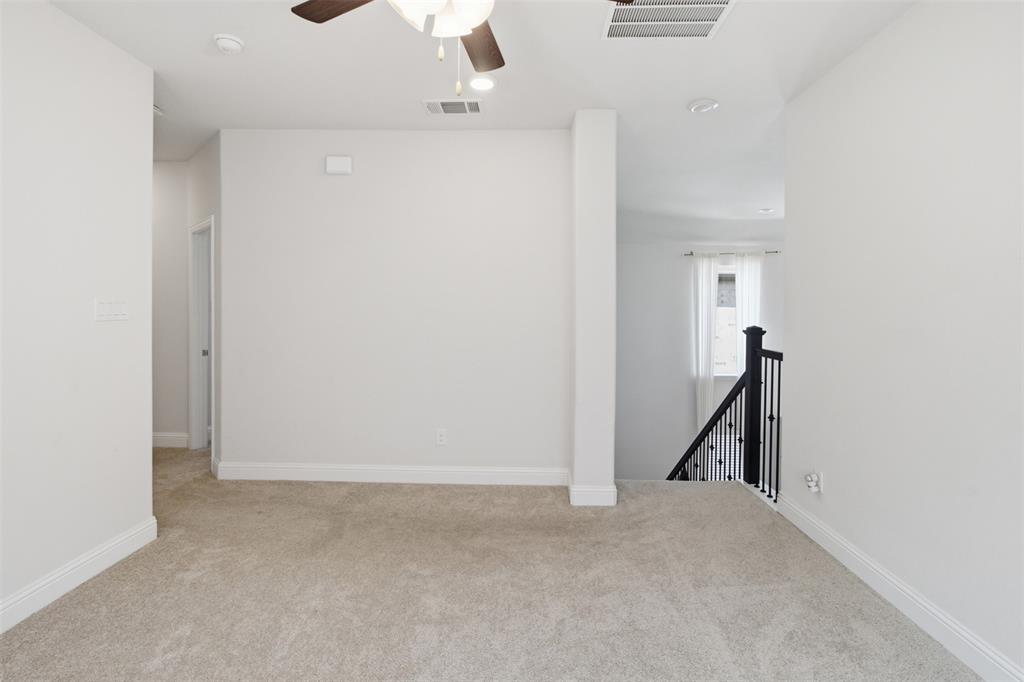 7416 Sequoia Rdg Road Little Elm, TX 76227 - Photo 31 of 37 Carpeted upper-level space featuring a ceiling fan, recessed lighting, and white baseboards
