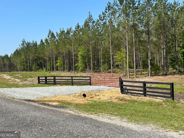 a backyard of a house with lots of green space and fountain