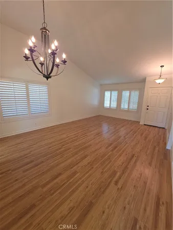 a view of a livingroom with a large window