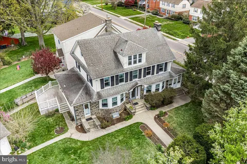an aerial view of a house