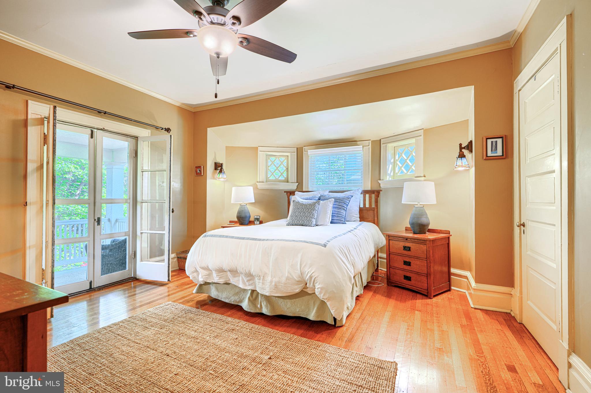 207 Hawthorn Road Baltimore, MD 21210 - Photo 8 of 123 Primary bedroom with French Doors to private porch
