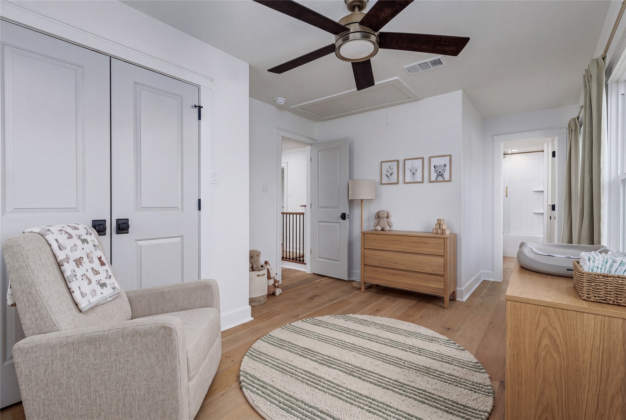 1535 Rutland Street Houston, TX 77008 - Photo 30 of 46 a bedroom with a bed and a couch