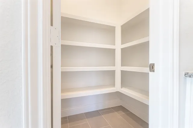 a storage room with empty racks