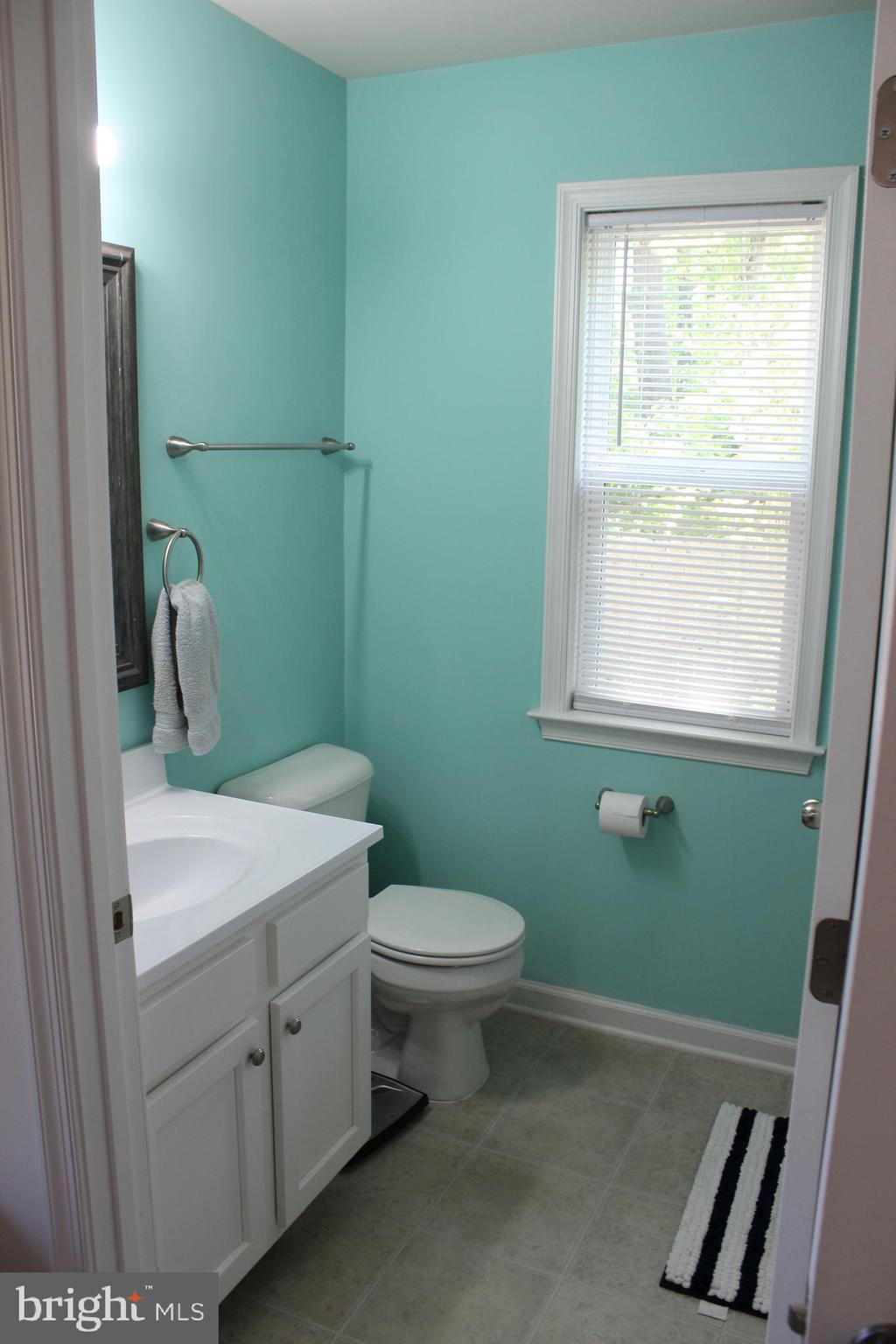 48 Rustic Lane Colonial Beach, VA 22443 - Photo 11 of 29 a bathroom with a sink a toilet and a mirror