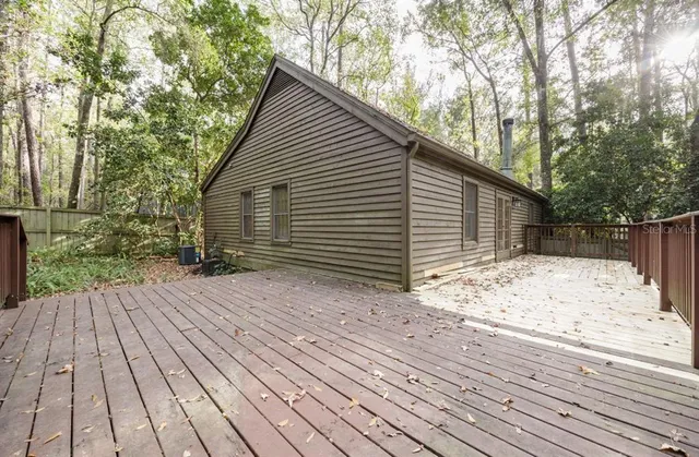 a backyard of a house
