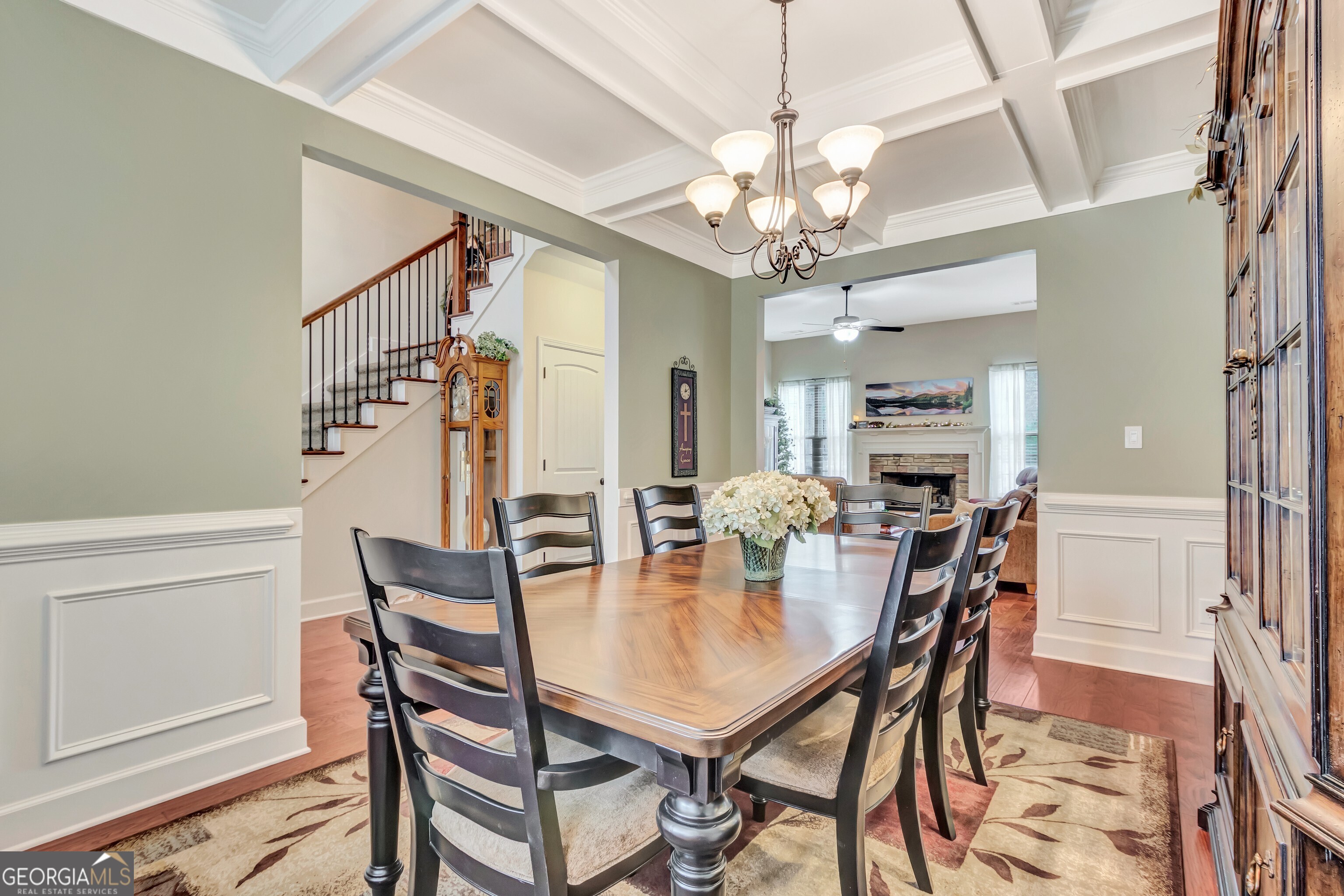 32 Austin Storey Circle Newnan, GA 30263 - Photo 16 of 84 a view of a dining room with furniture and chandelier