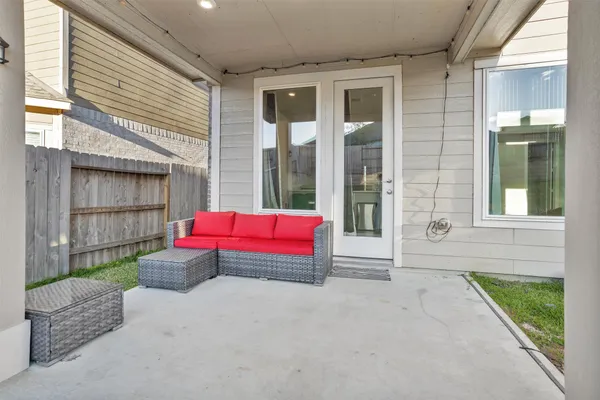a house view with a outdoor space