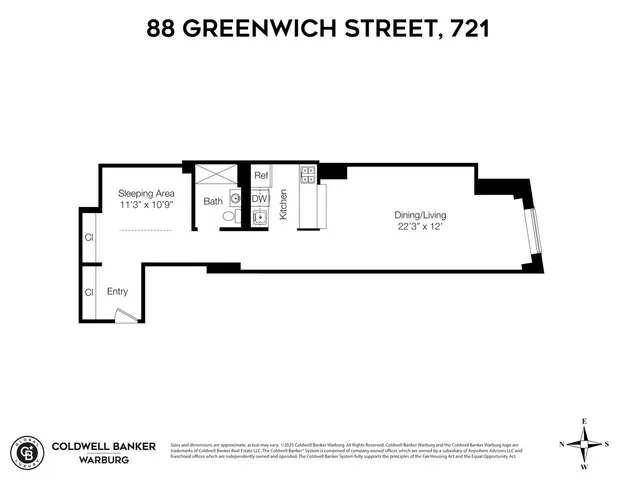 $700,000 | 88 Greenwich Street, Unit 721 | Financial District