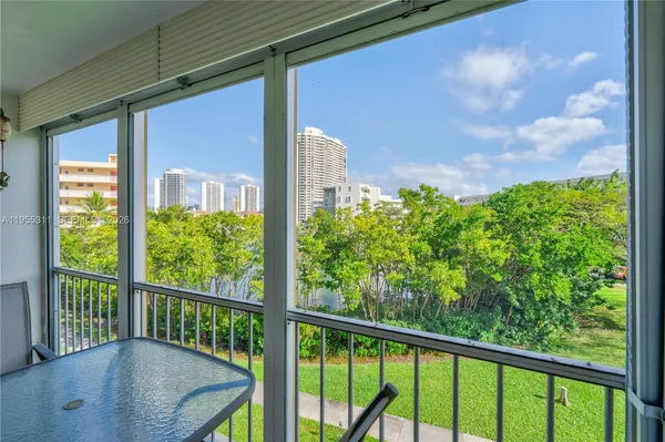 a view of a balcony with lake view