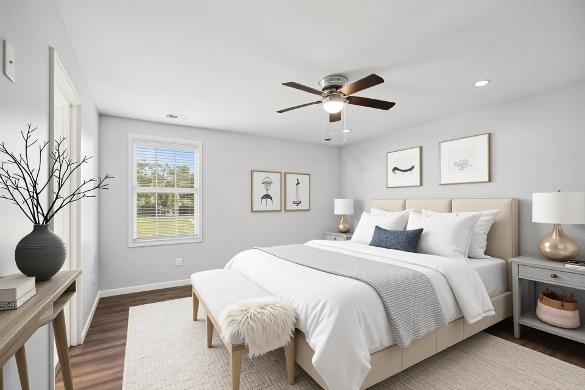 135 Ray Jent Road Bethpage, TN 37022 - Photo 8 of 17 a bedroom with a bed and a chandelier