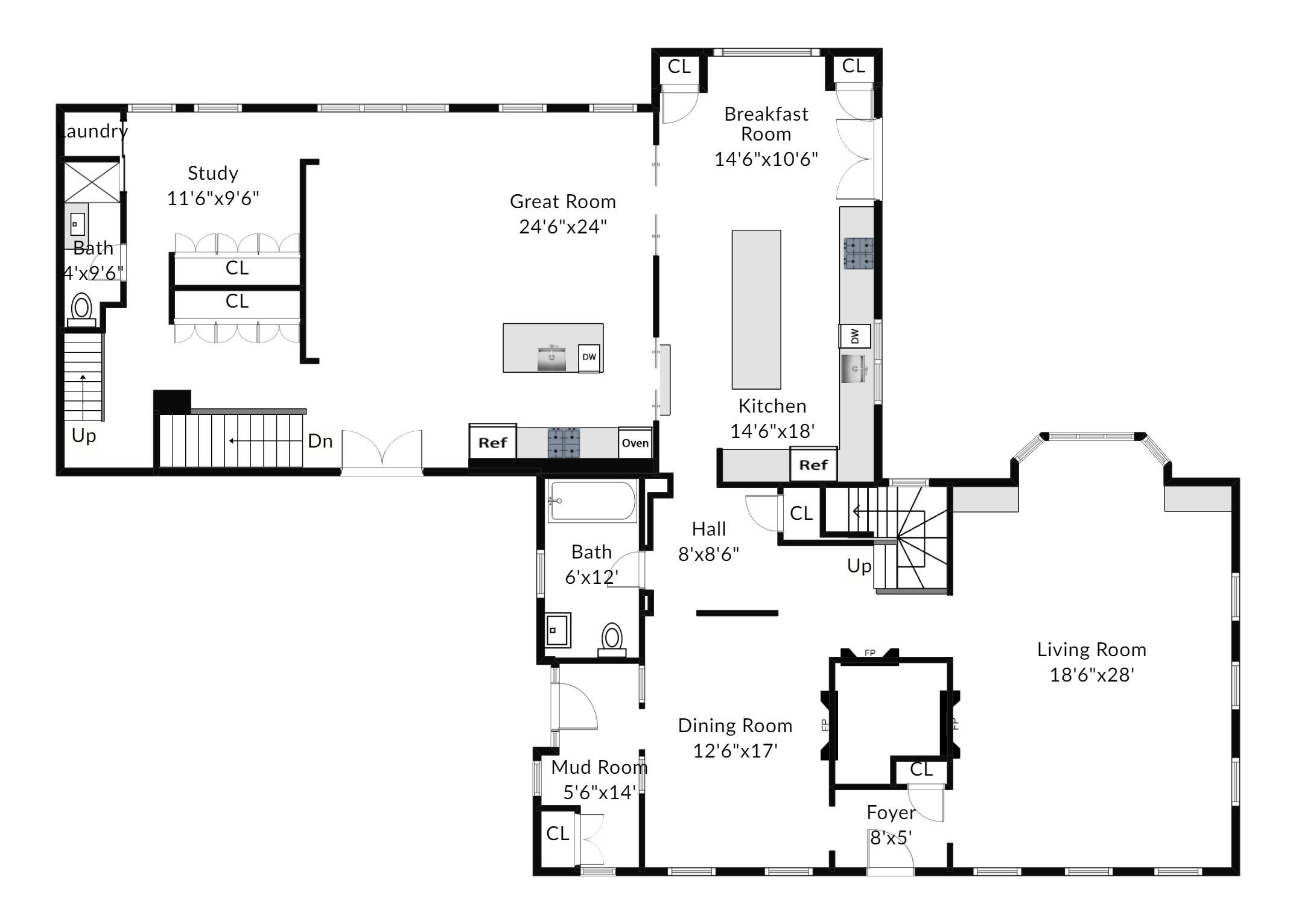 51 White Oak Shade Road New Canaan, CT 06840 - Photo 38 of 40 a picture of a floor plan