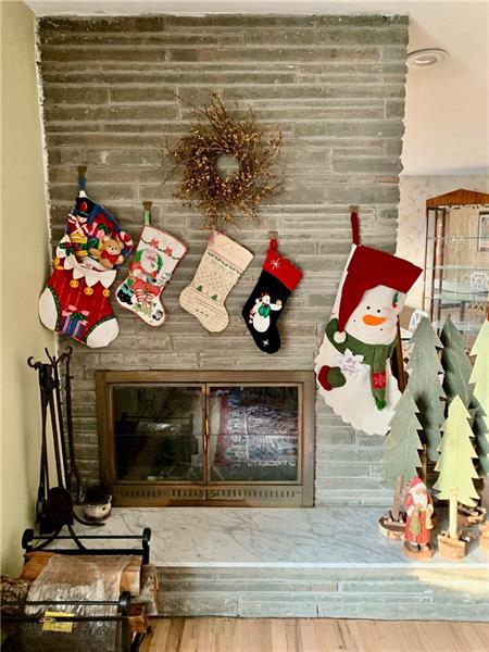 Beautiful stone, main floor Living room Fireplace with Marble hearth