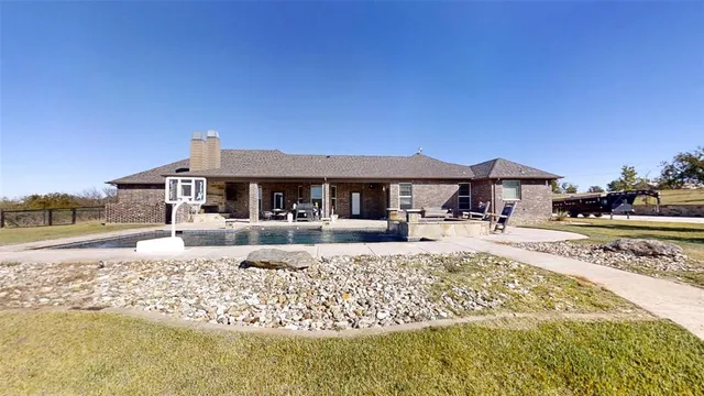 a view of a house with a patio