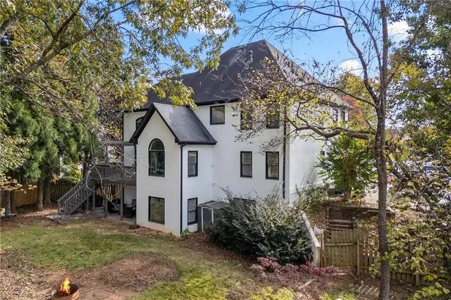 an aerial view of a house