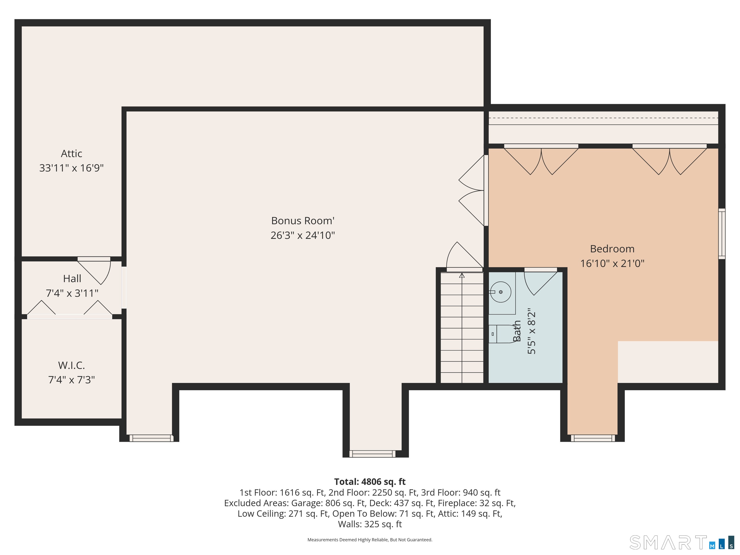 65 Little Meadow Road Guilford, CT 06437 - Photo 40 of 40 Third Level Floor Plan