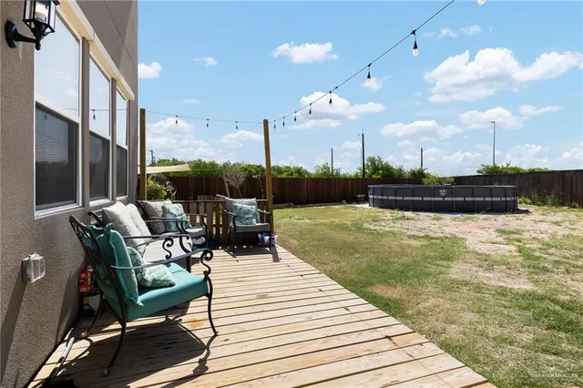 a building outdoor space with patio furniture